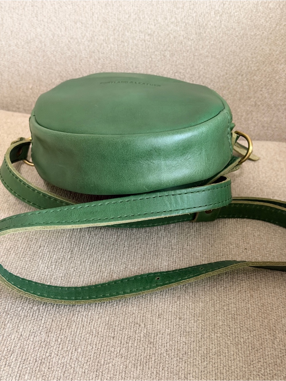 New Portland Leather Goods Almost Perfect Circle Crossbody in Cowboy Mint - Picture 6 of 6